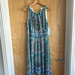 London Times patterned Midi Dress